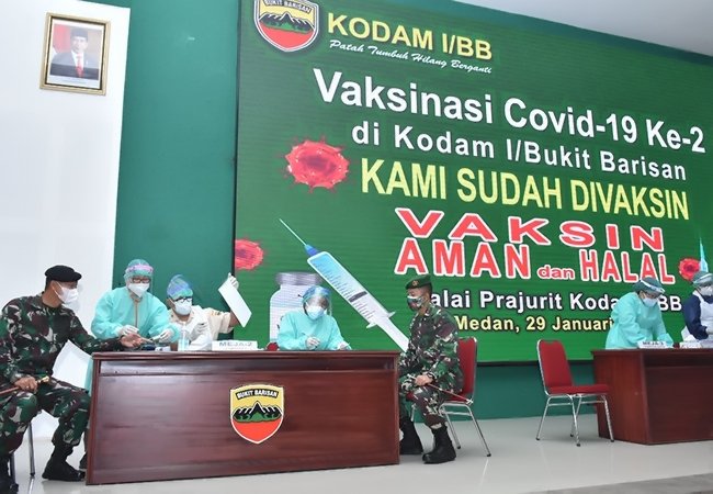 Kodam I/BB Gelar Vaksinasi Covid-19 Tahap II
