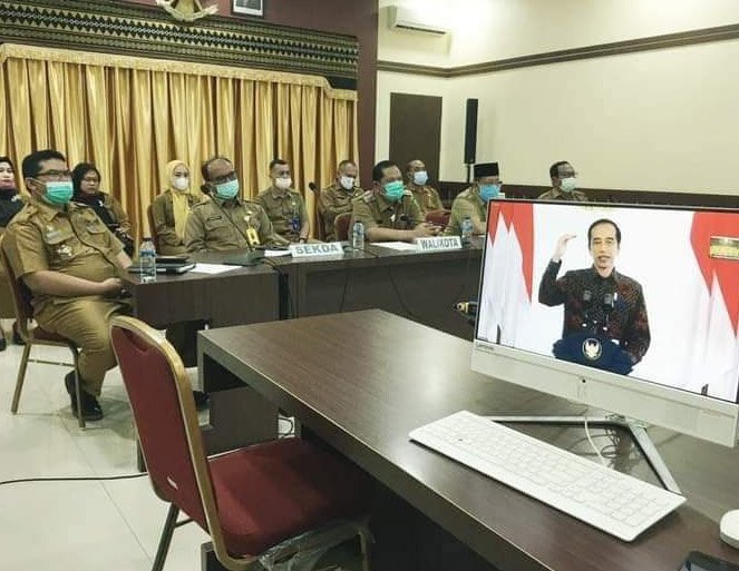Pemko PSP Hadiri Penandatanganan Kerjasama Secara Video Conference