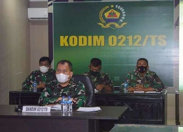 Dandim 0212/Tapsel Terima Pengarahan Pangdam I/BB Tentang Karhutla Melalui Vicon