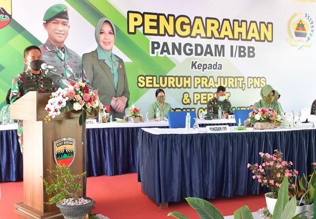 Kunjungi Kodim 0206/Dairi,Pangdam I/BB: Jangan Sekali-kali Melanggar Disiplin dan Melawan Hukum