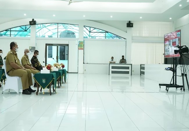 Secara Virtual, Bupati Asahan Ikuti Rakor Hasil Pilkada Serentak 2020