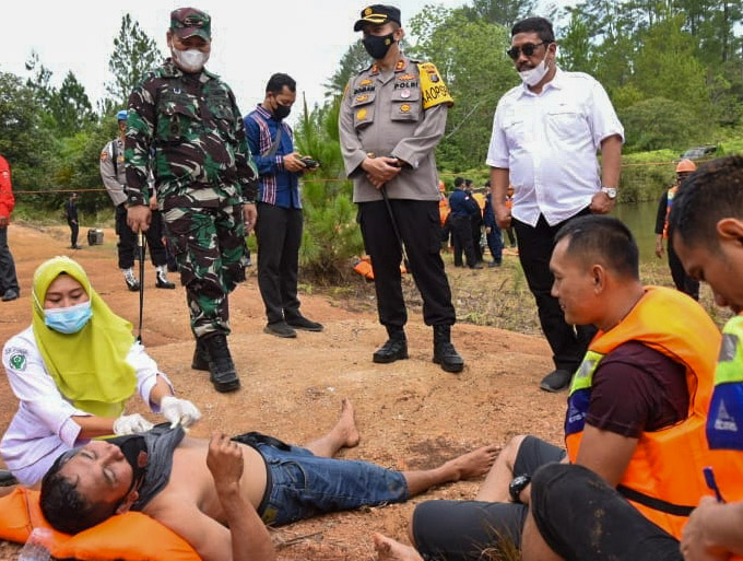 Gabungan Simulasi Tagana Sukses, Sekda Tapsel Apresiasi TNI-Polri