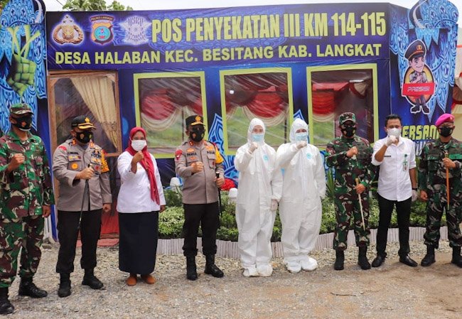 Kapolda Sumut Cek Pos Pam Penyekatan III Jalinsum Aceh-Sumut