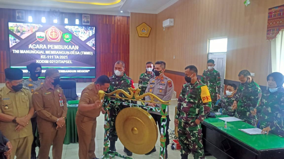 Wujudkan Sinergi Membangun Negeri, Kodim 0212/TS Gelar Pembukaan TMMD 2021