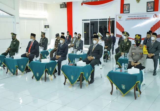 Bupati Asahan  Ikuti Upacara Hari Pancasila Secara Virtual