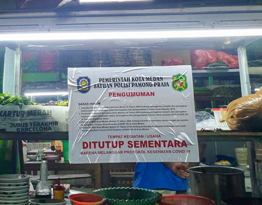 Nekat Langgar PPKM, Satgas Covid-19 Segel Kafe di Medan Tembung