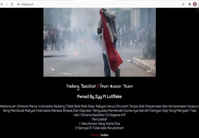 Situs Resmi Sekretaris Kabinet Dihack Anonymous 