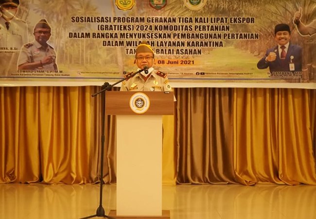 Sekda Asahan Hadiri Sosialisasi Program Gerakan Tiga Kali Lipat Ekspor (Gratieks) 2024