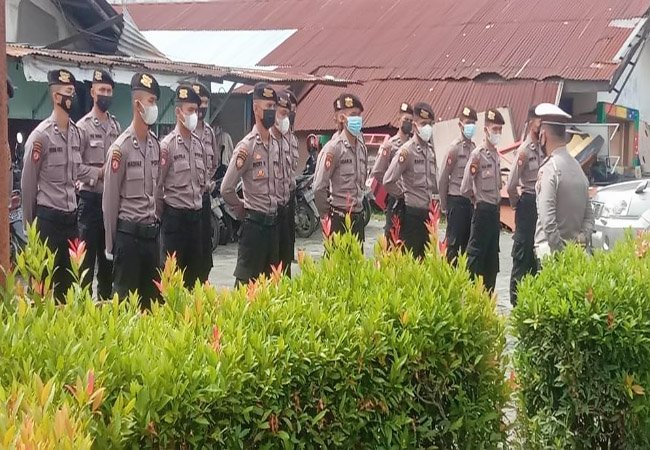 Polsek Labuhan Deli Gelar Apel Kesiapan Petugas BKO