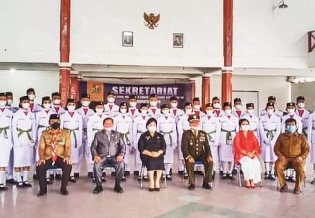 Bupati Karo  Kukuhkan 65 Paskibraka Tingkat Kabupaten