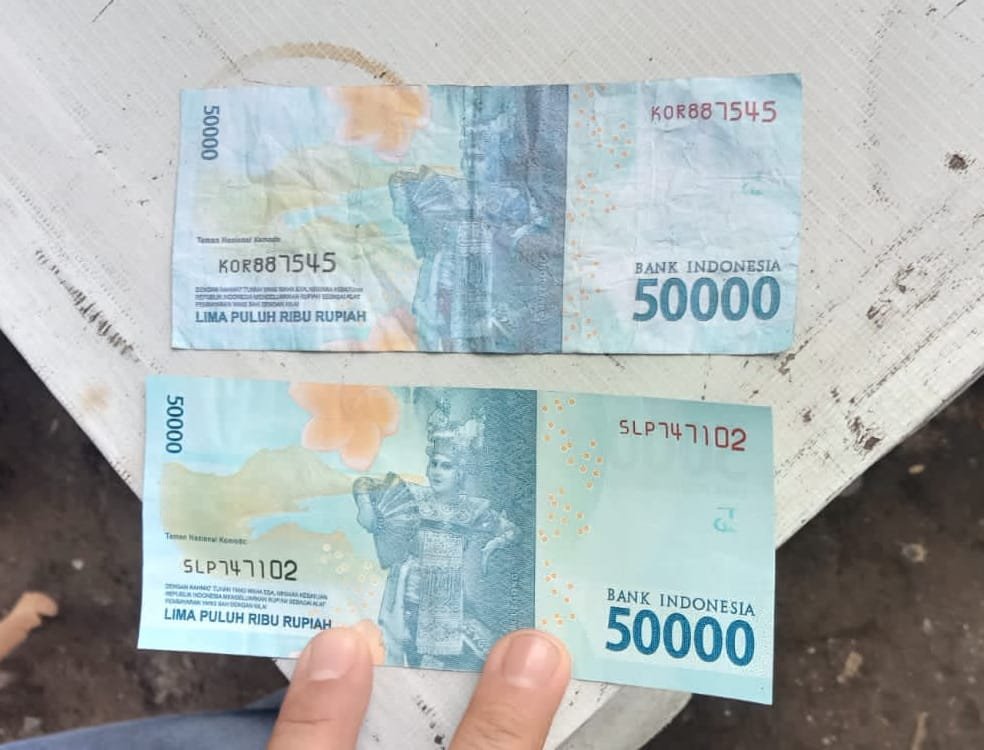 Gawat Kali Bah! Uang Pecahan Rp 50.000 Diduga Palsu Beredar di Jalan Adinegoro Medan
