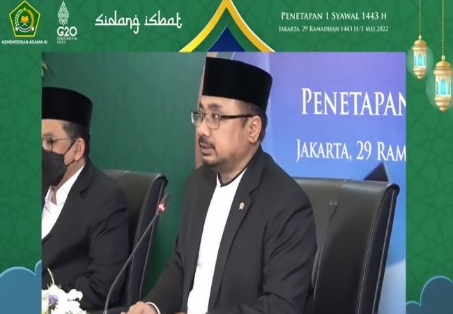 Pemerintah Tetapkan 1 Syawal 1443H, Senin 2 Mei 2022