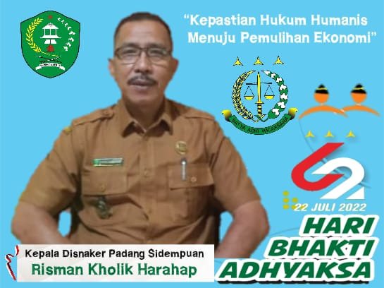 Sambut Hari Bhakti Adhyaksa ke-62, Kadisnaker Sidempuan Beri Ucapan Selamat