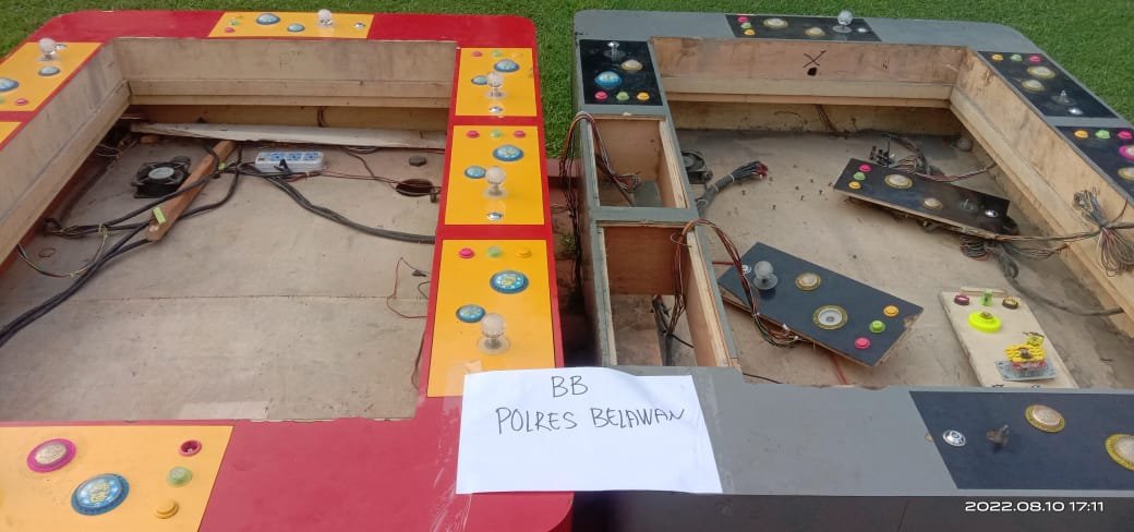 Polres Belawan Tunjukkan Barang Bukti Meja Tembak Ikan Tanpa Mesin