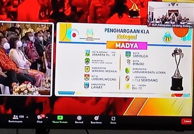 Sergai Raih Penghargaan KLA dari Kementerian PPPA 