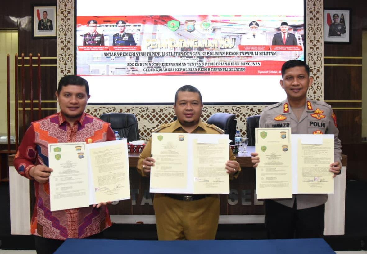 Bupati dan Kapolres Teken Addendum MoU Pembangunan Mako Polres Tapsel