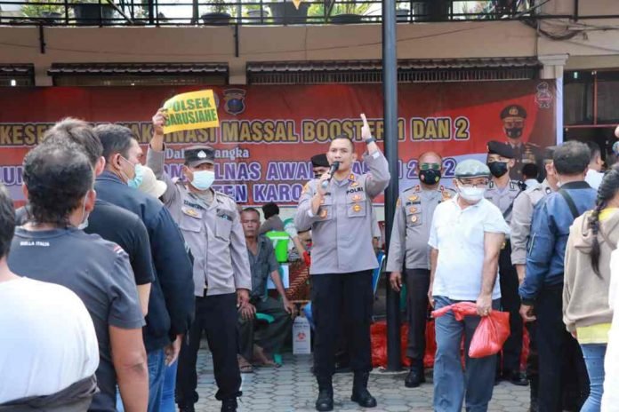 Polres Tanah Karo Salurkan 1.000 Dosis Vaksin Booster Pertama dan Kedua