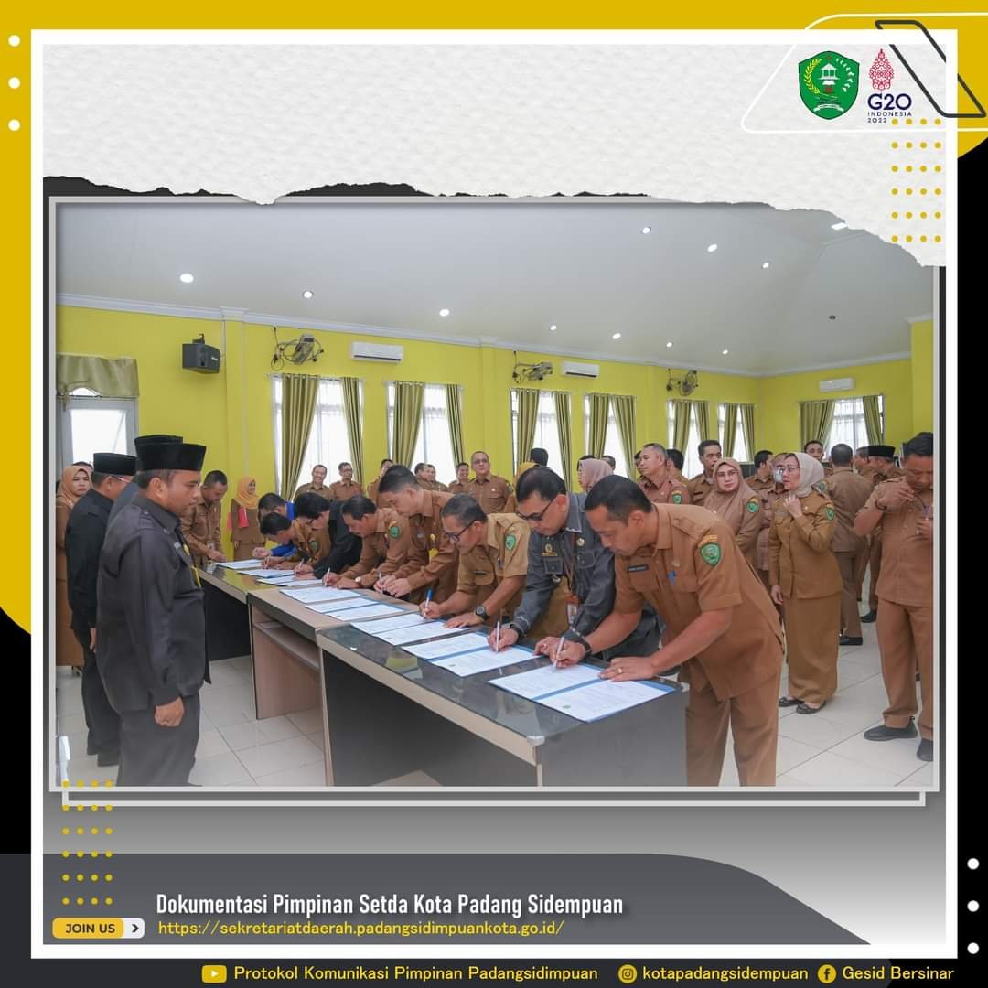 Wujudkan Komitmen, Kadis dan Kepala OPD Sidempuan Tandatangan Perjanjian Kinerja