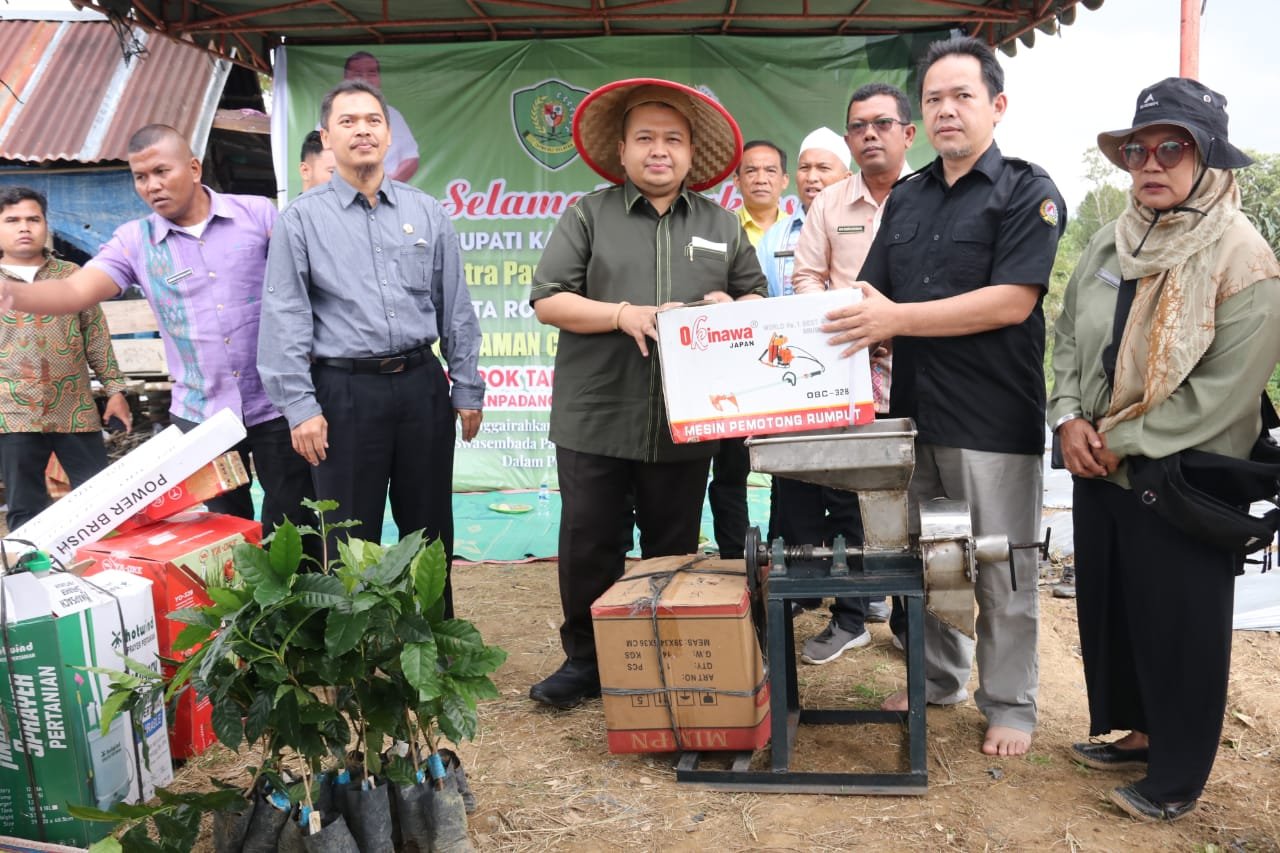 Bupati Tapsel Serahkan 10 Ribu Batang Bibit Cabai Dan Bantuan Ke 5 Koptan Sipirok