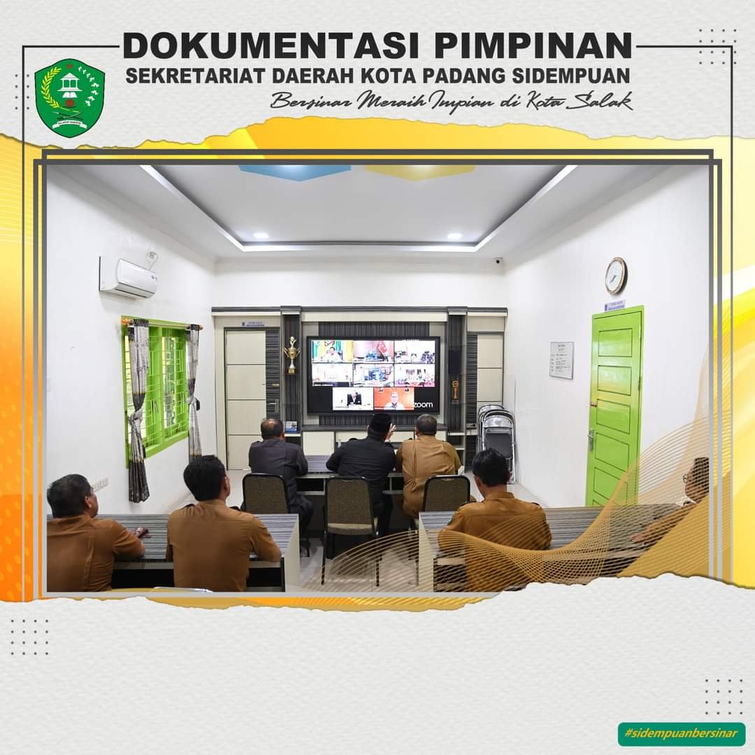 Secara Virtual, Wakil Wali Kota Sidempuan Ikuti Rapat Pengendalian inflasi Dengan Mendagri