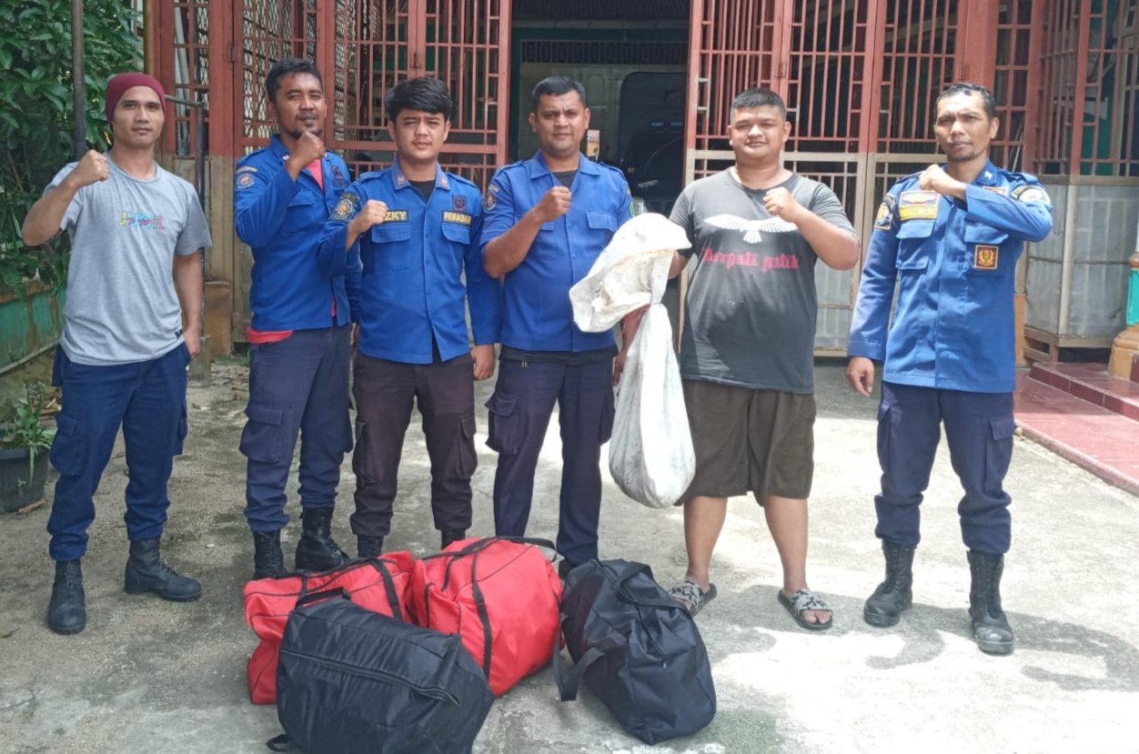 Resahkan Sarang Tawon Vespa, Petugas Damkar Sidempuan Basmi Dengan Semprot Racun Serangga