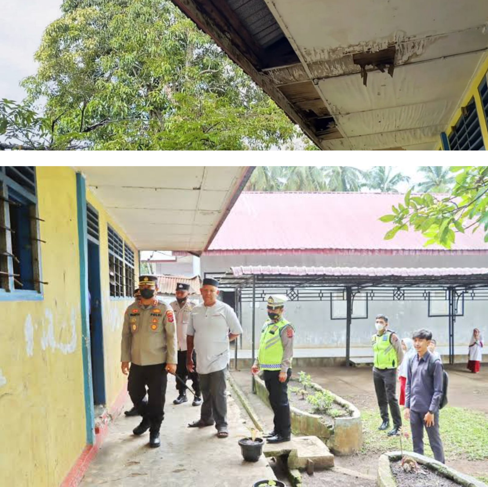 Prihatin Kondisi Sekolah, Kapolres Sidempuan Bantu Renovasi Sekolah
