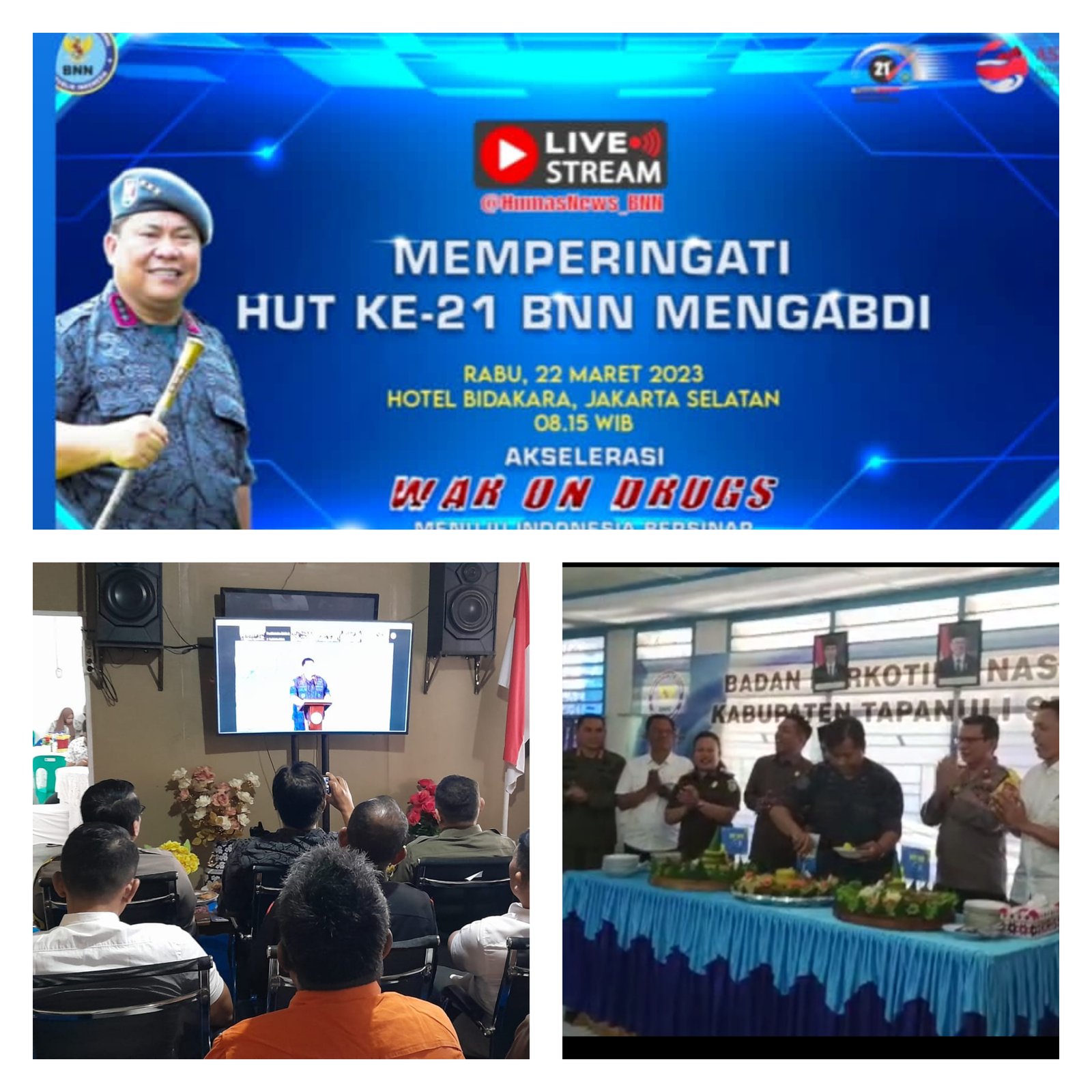 BNNK Tapsel Bersama Forkopimda Rayonisasi Kerja Rayakan Hut BNN Ke-21 