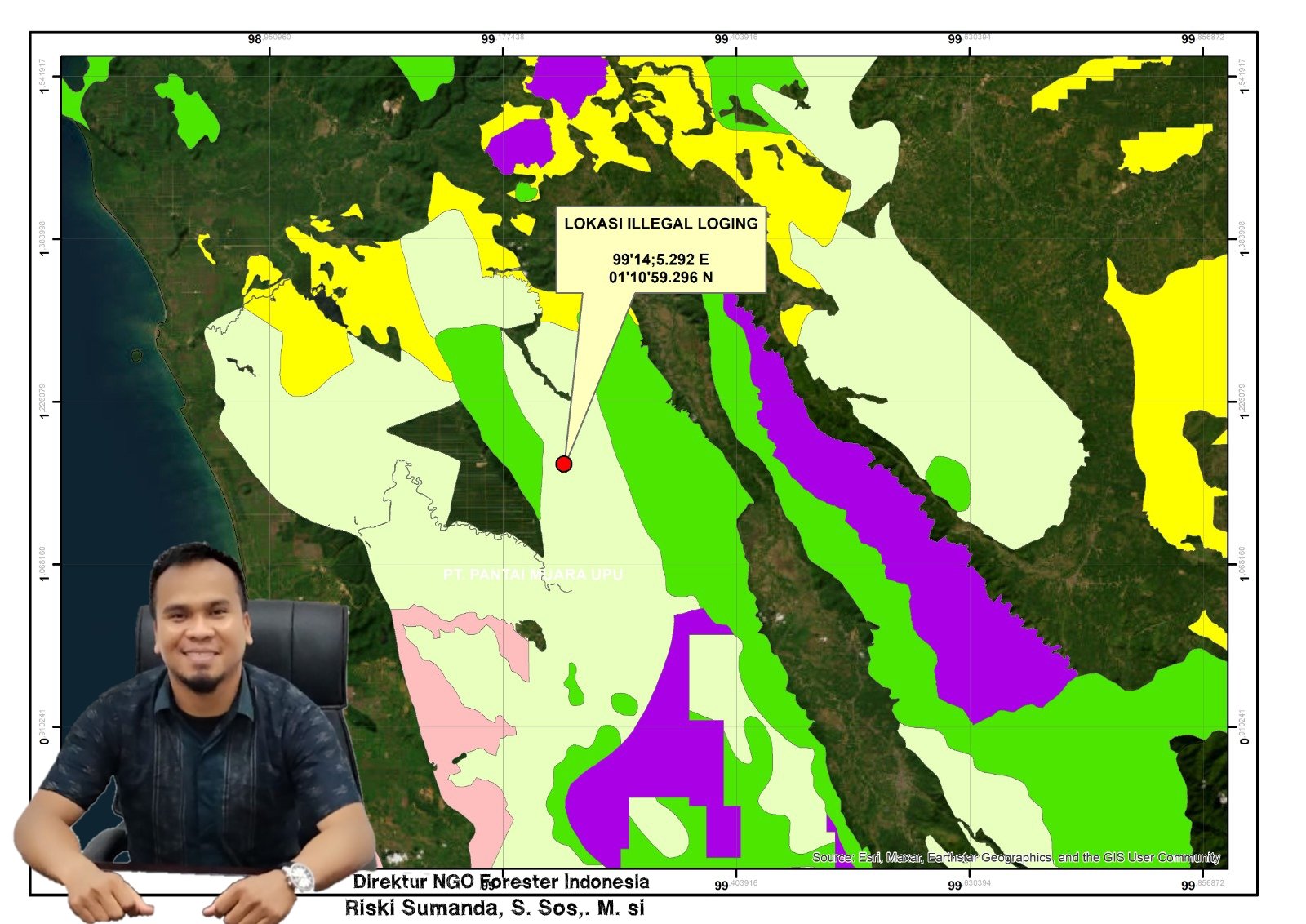 NGO Forester Indonesia Kecam Illegal Loging di Landschap Hutan Lindung Angkola Tapsel