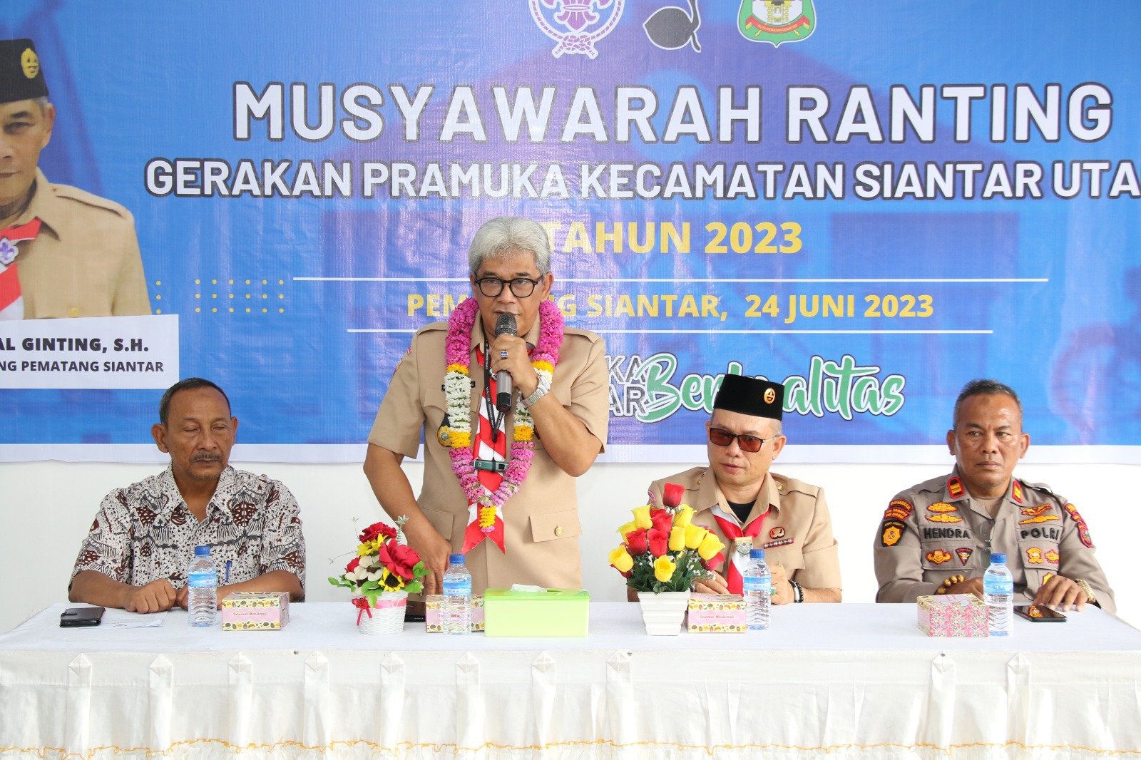 Erizal Ginting Buka Musran Gerakan Pramuka  di Siantar Utara