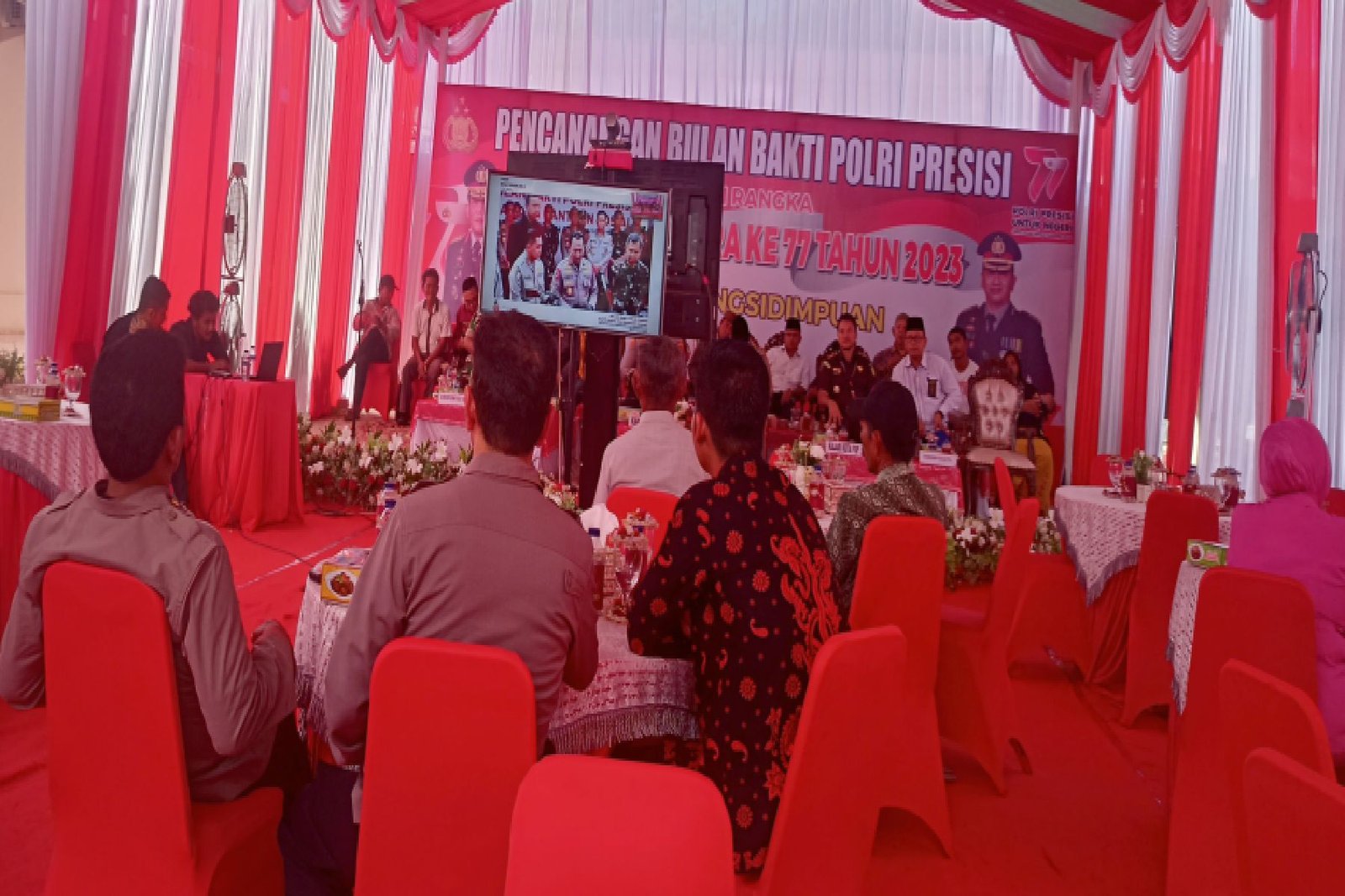 Hut Bhayangkara Ke-77, Kapolres Bersama Forkopimda Ikuti Vidcon dengan Kapolri