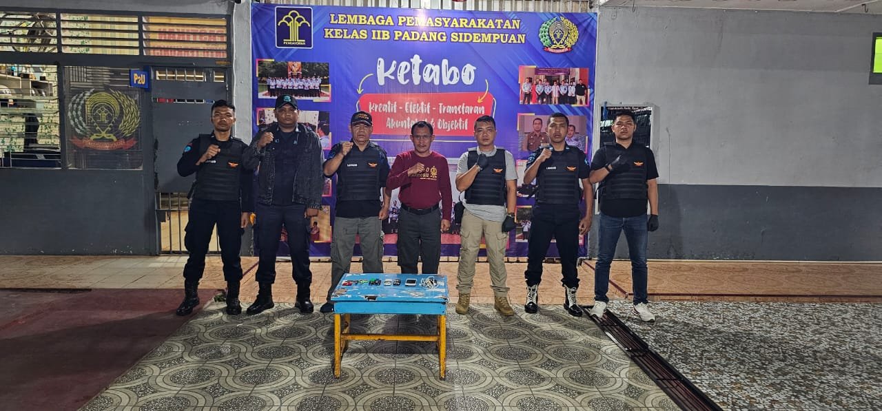 Cegah Barang Terlarang, Kalapas P.sidimpuan Mendadak Pimpin Razia Insidentil