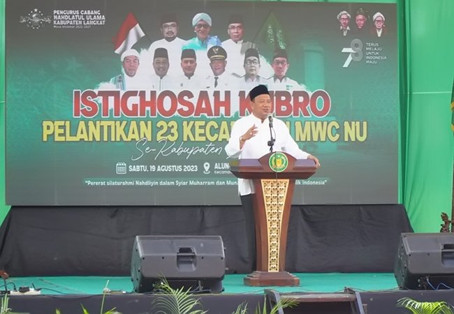 Hadiri Pelantikan 23 MWC NU, Syah Afandin Ajak Umat Bersatu