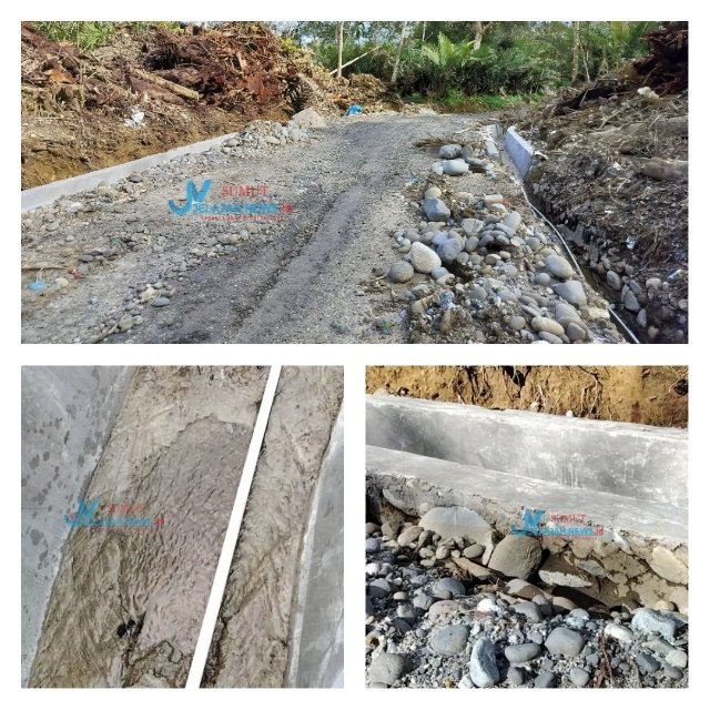 Proyek Jalan Anggaran Rp 14,618 M di Tapsel Tidak Diperinci, Drainase Diduga Asal Jadi