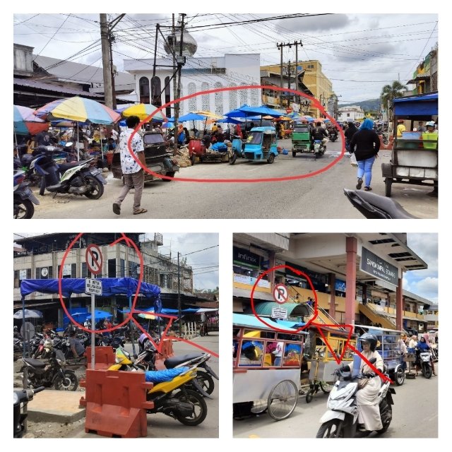 Ngeyel! PKL dan Parkir Liar di Jalan Sekitar Sagumpal Bonang Bikin Semrawut dan Macet 