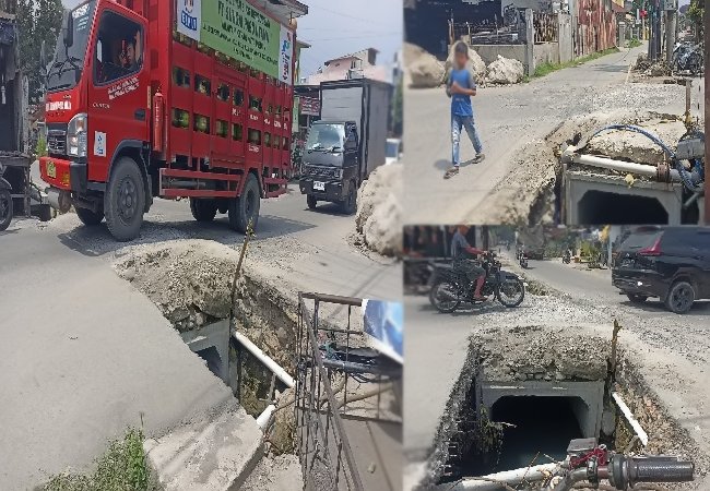 Terkesan Terbengkalai, Imbas Proyek Drainase Pemko Medan, Simpang Jalan Maplindo-Rakyat 