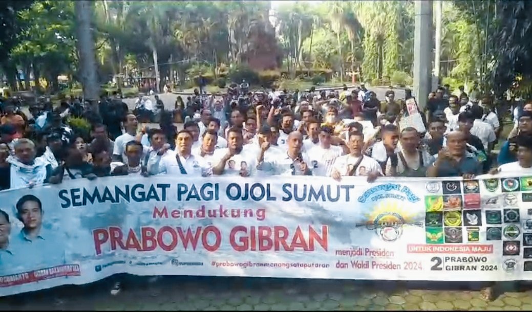 Garda Ojol Sumut Dukung Menangkan Prabowo-Gibran Satu Putaran