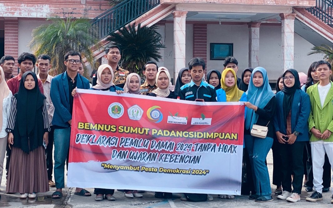 BEMNUS Sidimpuan Orasi Pemilu Damai Tanpa Hoax dan Ujaran Kebencian