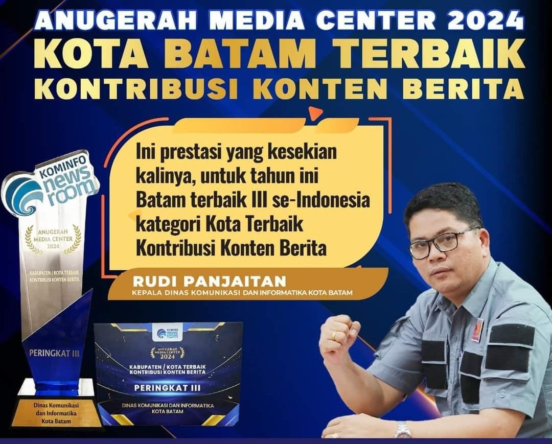 Diskominfo Batam Terima Anugerah Media Center Terbaik 2024