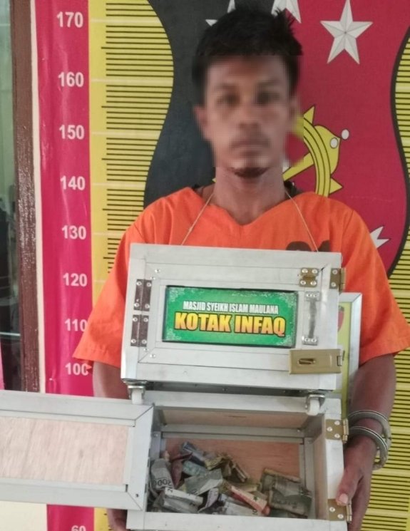 Tak Jera Curi Kotak Infak, MR Warga Sidadi ll Tapsel Kini Ditangkap Polisi