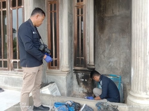 Kasus Bom Molotov Rumah Wartawan di Tapteng, Labfor Polda Sumut Olah TKP
