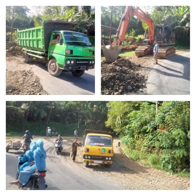 Sering Lakalantas, Koramil Batang Toru Dengan Sigap Perbaiki Jalan Hutatunggal