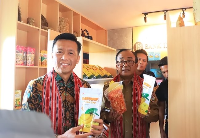 Wabup Samosir bersama Kepala KPw BI Sibolga, Launching Galeri UMKM Bukit Holbung