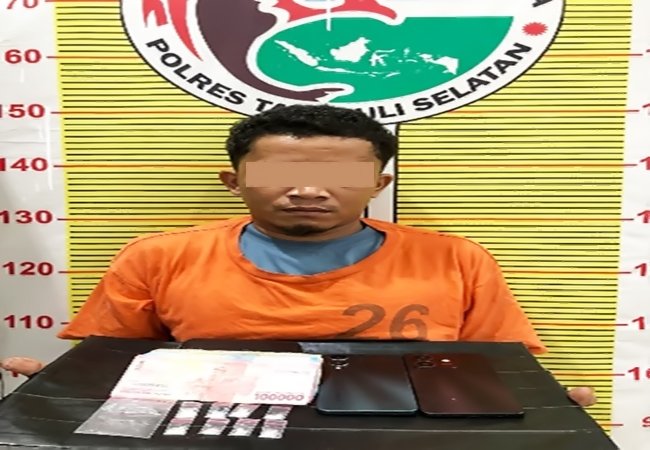 Bermodal Rp600 Ribu, Pria Tamatan SD Ini Edarkan Sabu di Tapsel Ditangkap Polisi