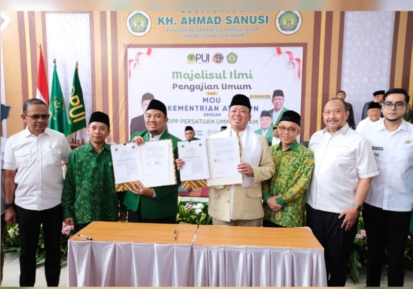 Menteri Nusron dan Ketua DPP PUI Teken MoU, Dorong Pemanfaatan Tanah Wakaf secara Produktif