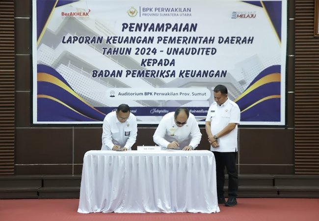 Bupati Asahan Serahkan LKPD Unaudited Tahun Anggaran 2024 ke BPK Sumut
