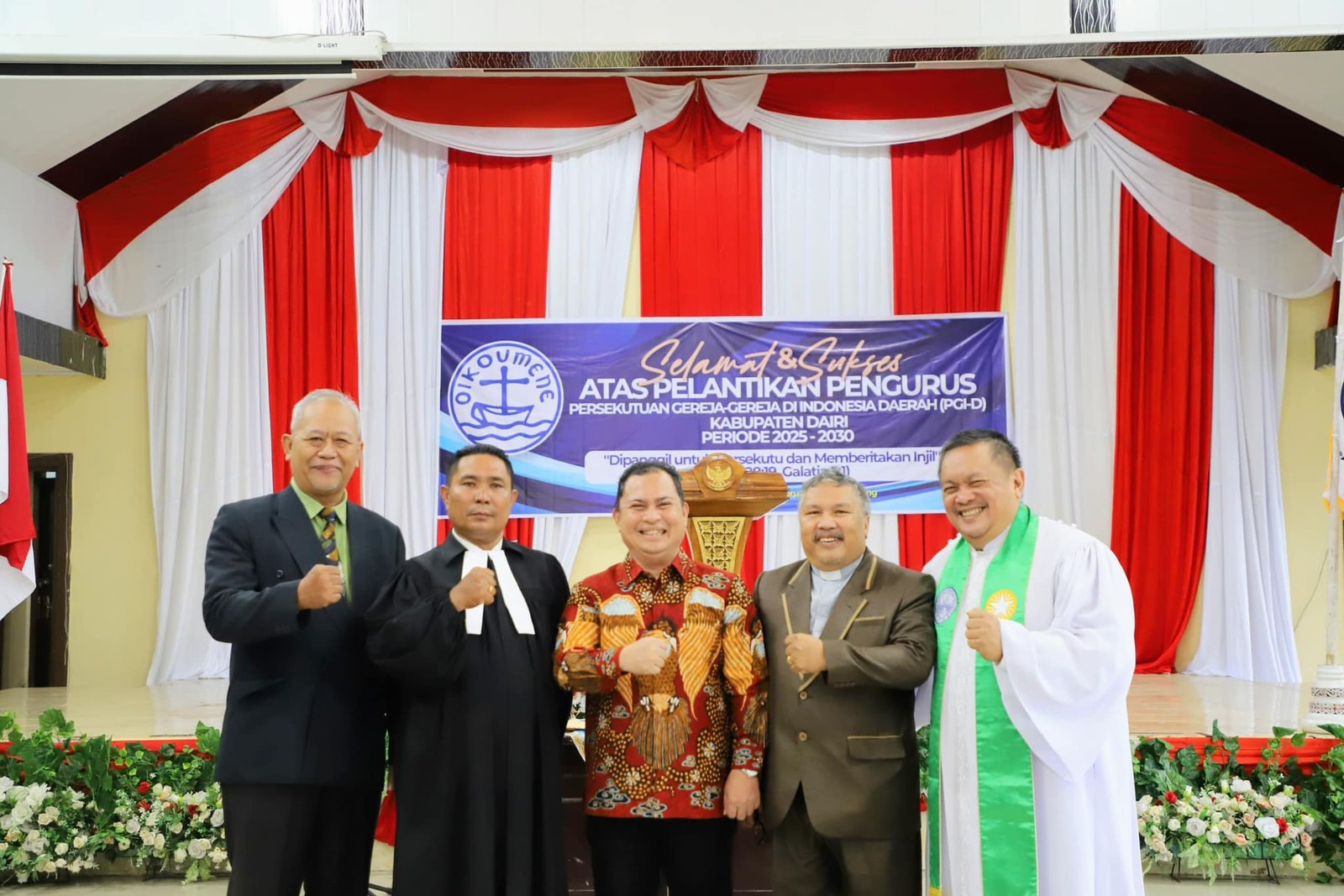 Pj Bupati Hadiri Pelantikan Pengurus Persekutuan Gereja-Gereja Indonesia Dairi Periode 2025-2030
