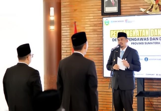 Bobby Nasution Lantik Direksi Tirtanadi dan Dewas PD AIJ, Tekankan Perbaikan Layanan Air