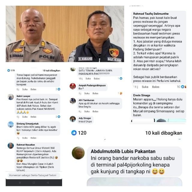 Netizen Serbu dan Bongkar-Bongkaran di Postingan Humas Polres P. Sidimpuan Soal OTT Aktivis LSM