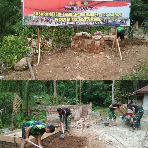 TNI-Warga Gotong Royong, MCK TMMD ke-127 Hadirkan Sanitasi Layak di Desa 3 Dolok