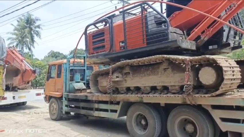Dua Ekskavator Diduga untuk Tambang Ilegal Diamankan Polda Sumut